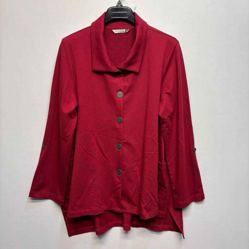 Chalet et Ceci Women Knit Blouse Top Button Shirt Size Small D109 -16